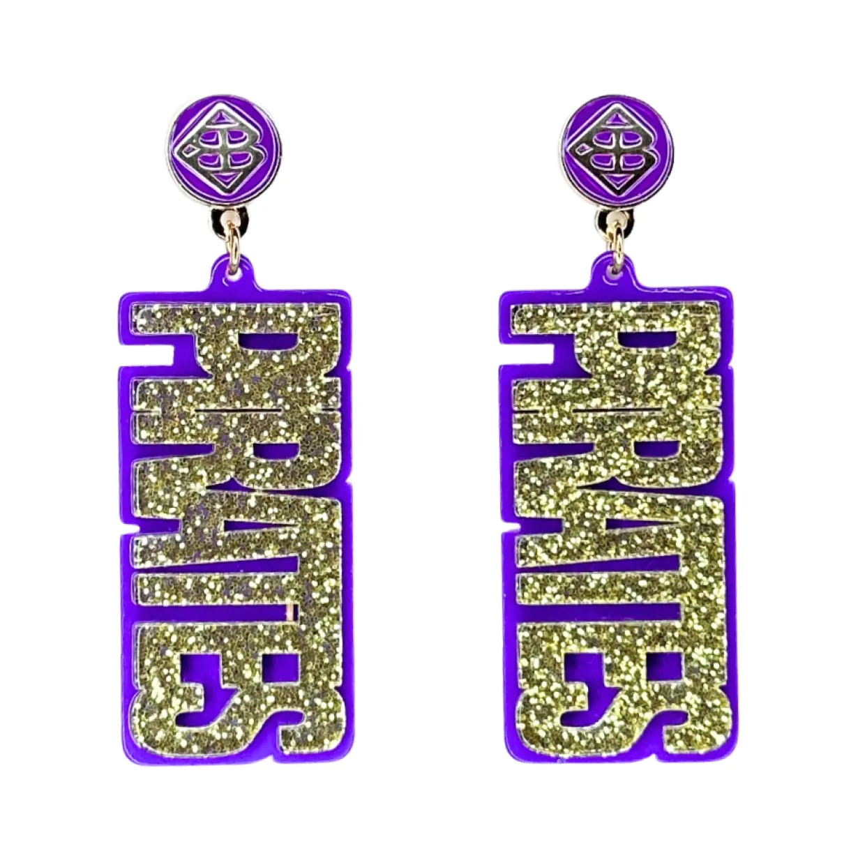 east_carolina_gold_glitte_0.webp East Carolina Gold Glitter PIRATES Earrings-Brianna Cannon Outlet