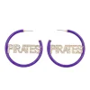 ECU Purple Pavé Hoop Earrings-Brianna Cannon Fashion