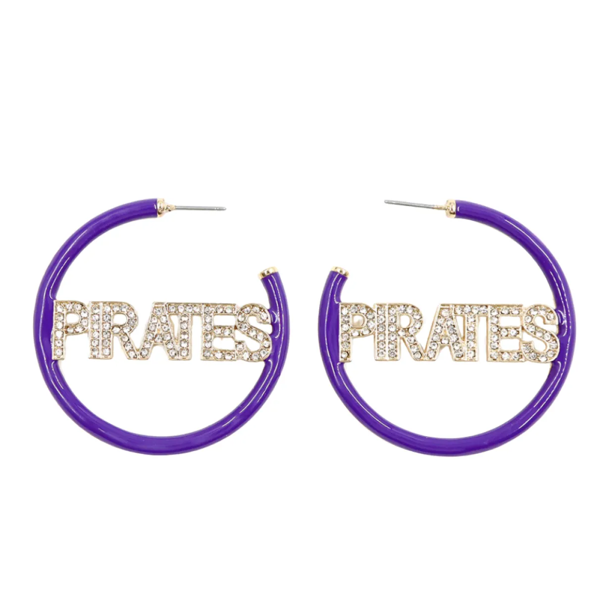 ecu_purple_pav_hoop_earri_0.webp ECU Purple Pavé Hoop Earrings-Brianna Cannon Fashion