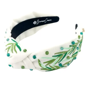 Embroidered Hosanna Palm Leaves Headband-Brianna Cannon Outlet