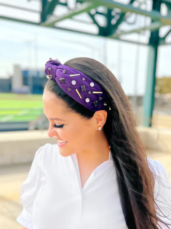 Fan Gear Baseball Headband in Purple-Brianna Cannon Clearance