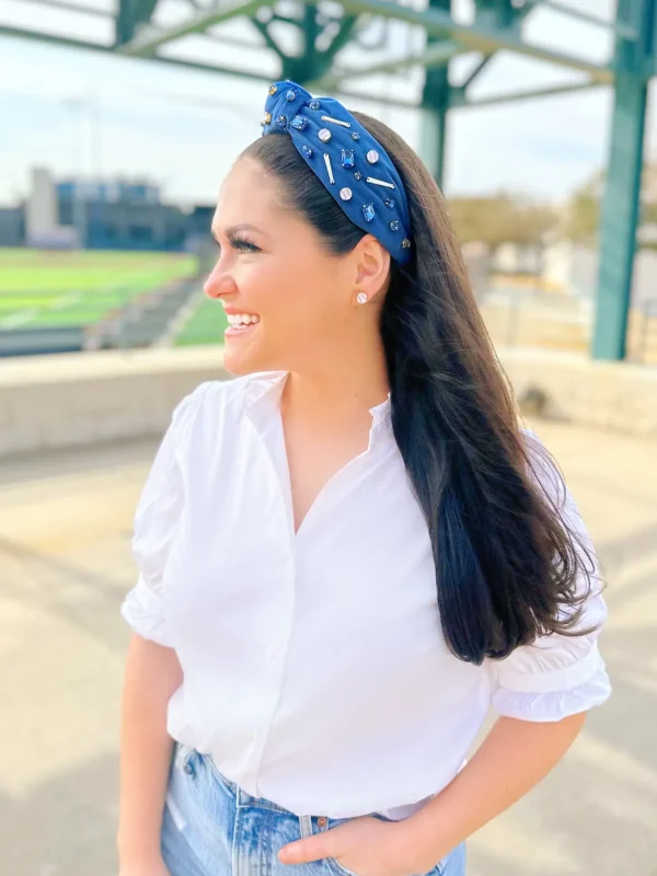 Fan Gear Baseball Headband in Blue-Brianna Cannon Sale