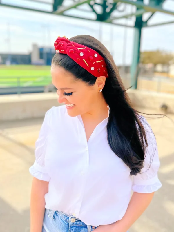 Fan Gear Baseball Headband in Red-Brianna Cannon Sale