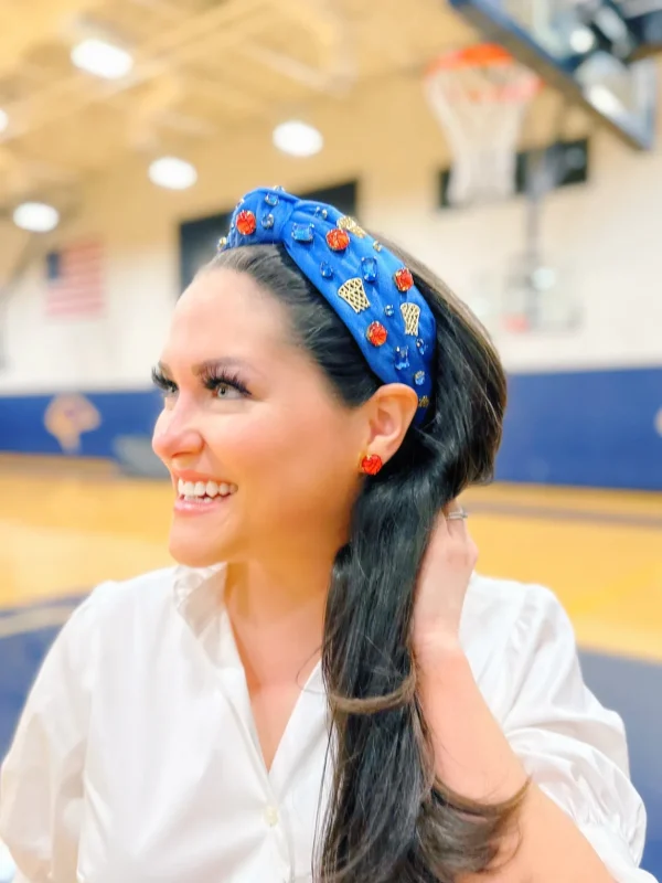 Fan Gear Basketball Headband in Blue-Brianna Cannon Hot