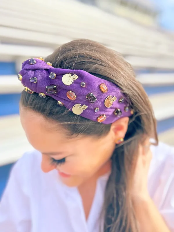 Fan Gear Football Headband in Purple-Brianna Cannon Discount