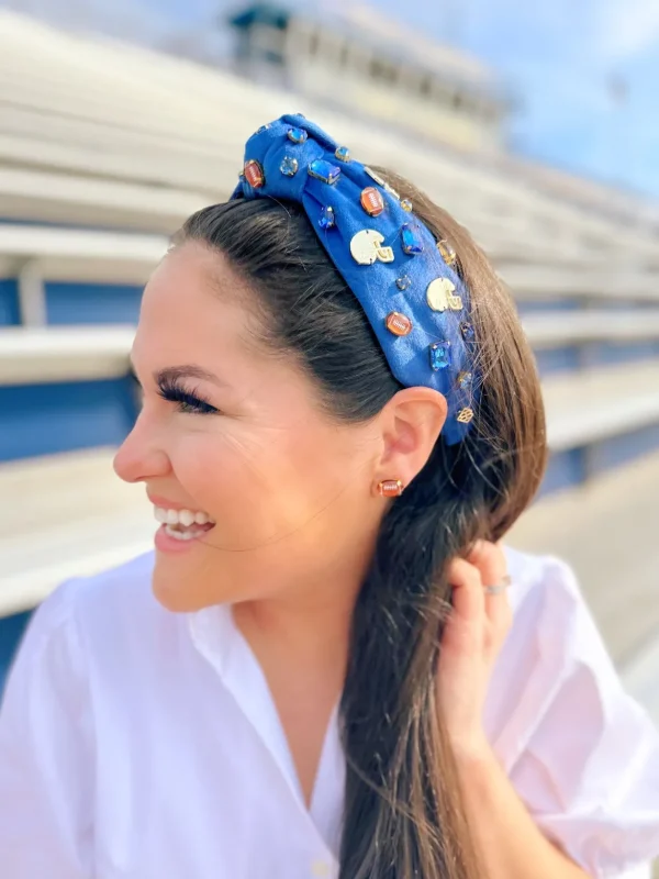 Fan Gear Football Headband in Blue-Brianna Cannon Clearance