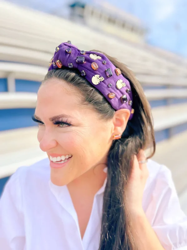 Fan Gear Football Headband in Purple-Brianna Cannon Discount