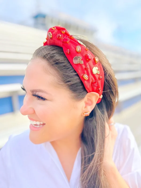 Fan Gear Football Headband in Red-Brianna Cannon Online