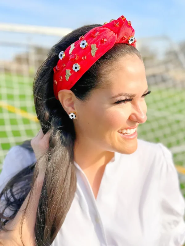 Fan Gear Soccer Headband in Red-Brianna Cannon Clearance