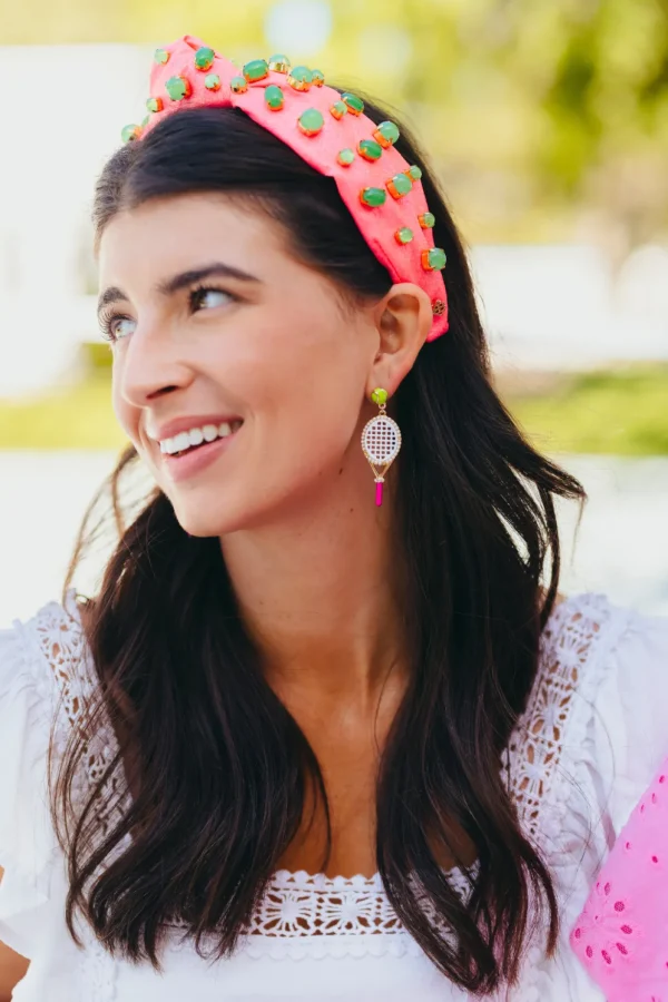 Fan Gear Tennis Racquet Earrings with Tennis Ball Top-Brianna Cannon Discount