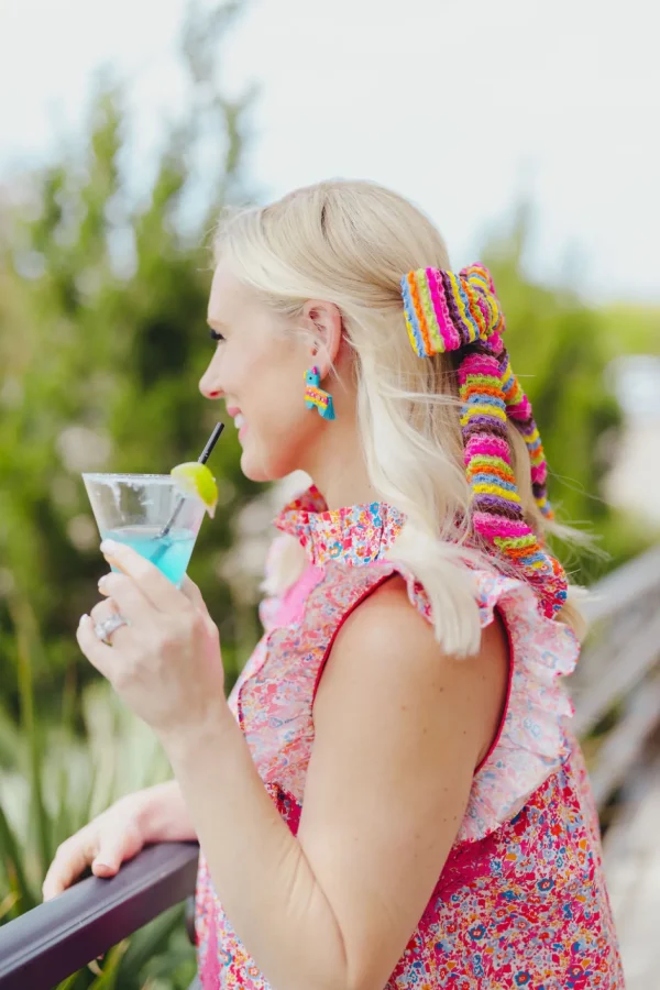 Fiesta Ruffle Rainbow Bow Barrette-Brianna Cannon Fashion