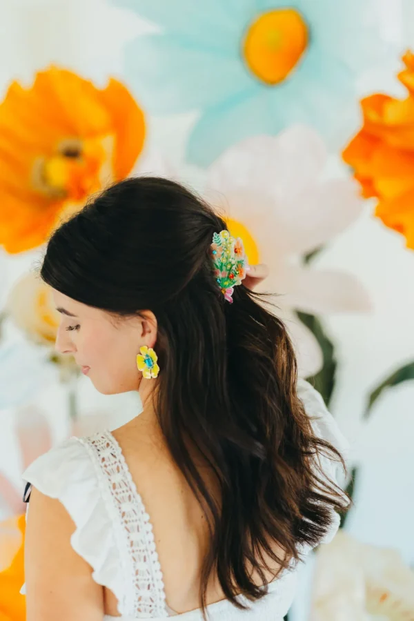 Floral Claw Clip with Crystals & Pearls-Brianna Cannon Sale