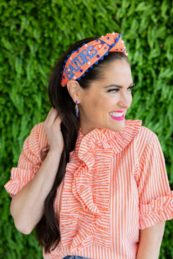 Florida Adult Size GATORS Cross Stitch Headband-Brianna Cannon Outlet