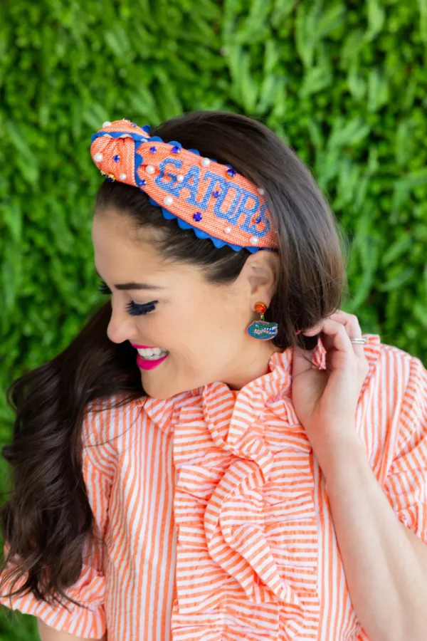 Florida Adult Size GATORS Cross Stitch Headband-Brianna Cannon Outlet