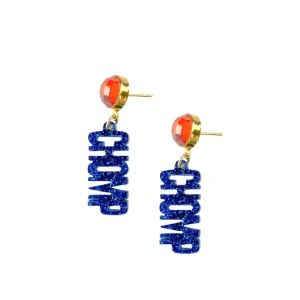 Florida Mini Blue Glitter CHOMP CHOMP Earrings-Brianna Cannon Outlet