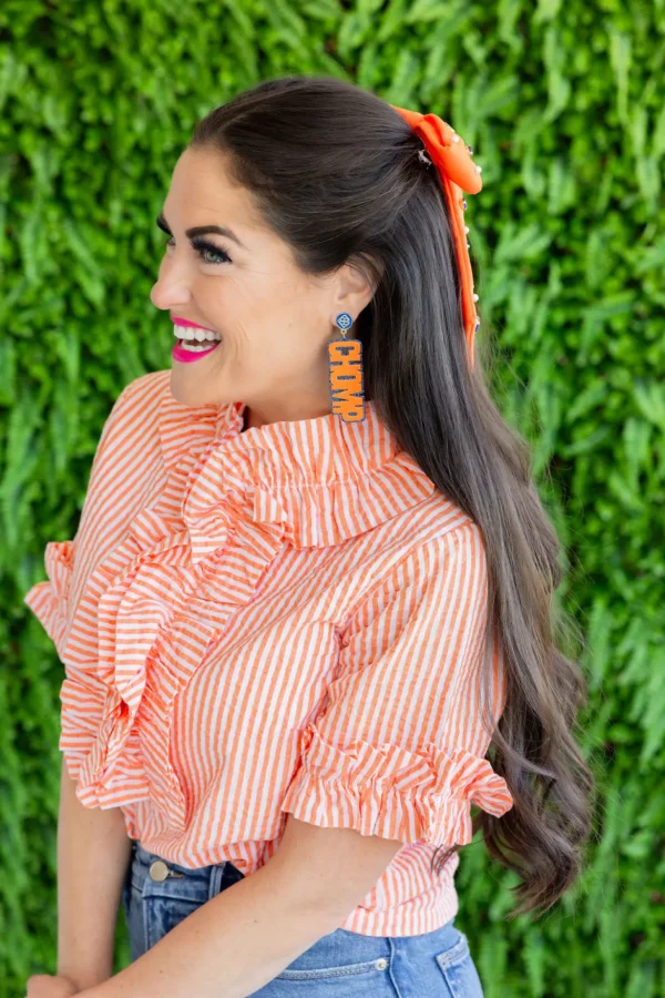 Florida Orange CHOMP CHOMP Earrings-Brianna Cannon Online