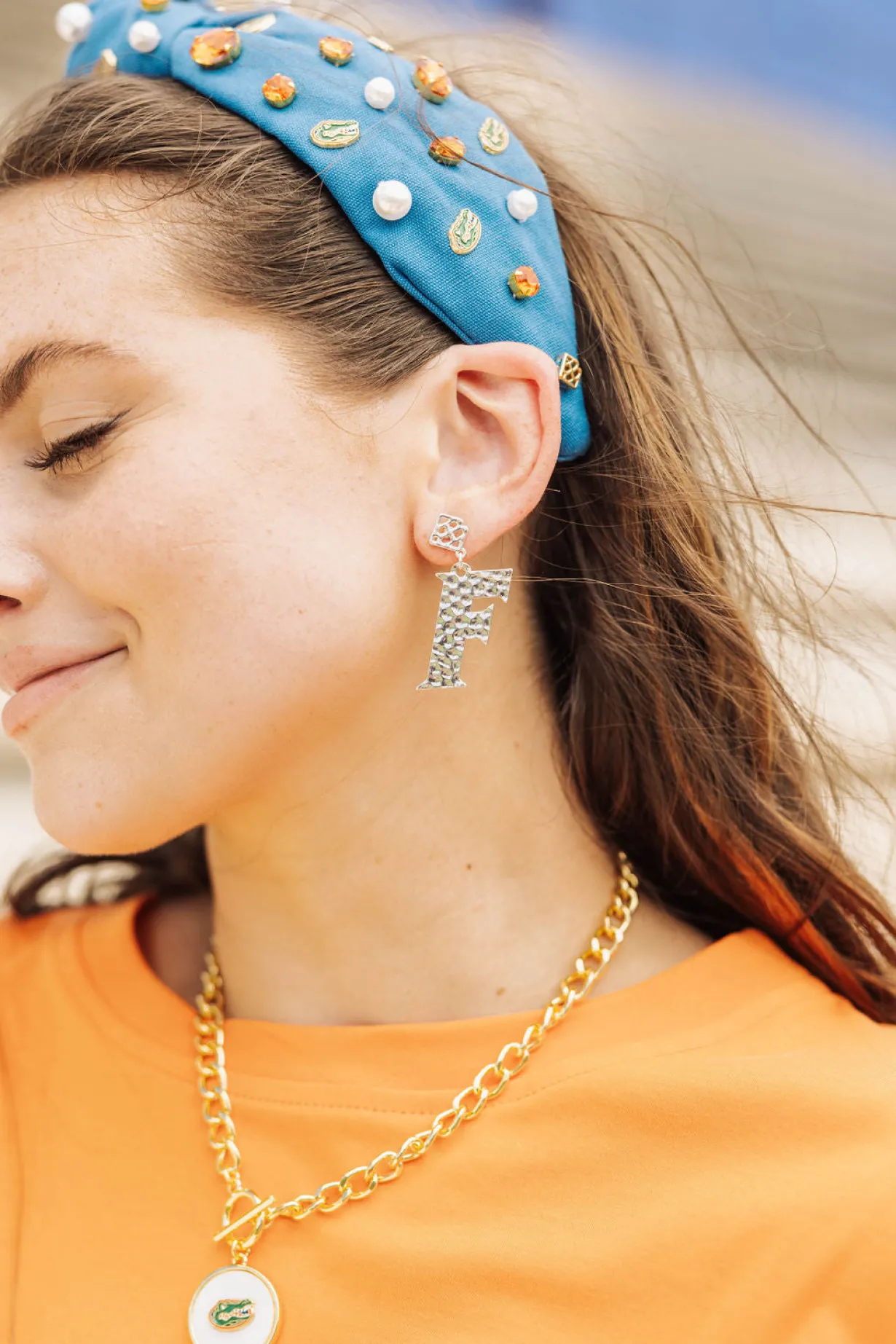 florida_silver_logo_earri_1.webp Florida Silver Logo Earring with BC Logo-Brianna Cannon Sale