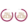 Florida State FSU NOLES Garnet Pavé Hoop Earrings-Brianna Cannon Online