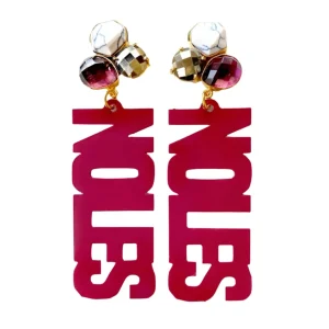 Florida State Garnet NOLES Earrings with 3 Gemstones-Brianna Cannon Clearance