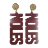 Florida State Garnet NOLES Earrings with Gold Druzy-Brianna Cannon Hot