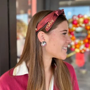 Florida State Garnet Thin Embroidered Ribbon Bow Headband-Brianna Cannon Discount