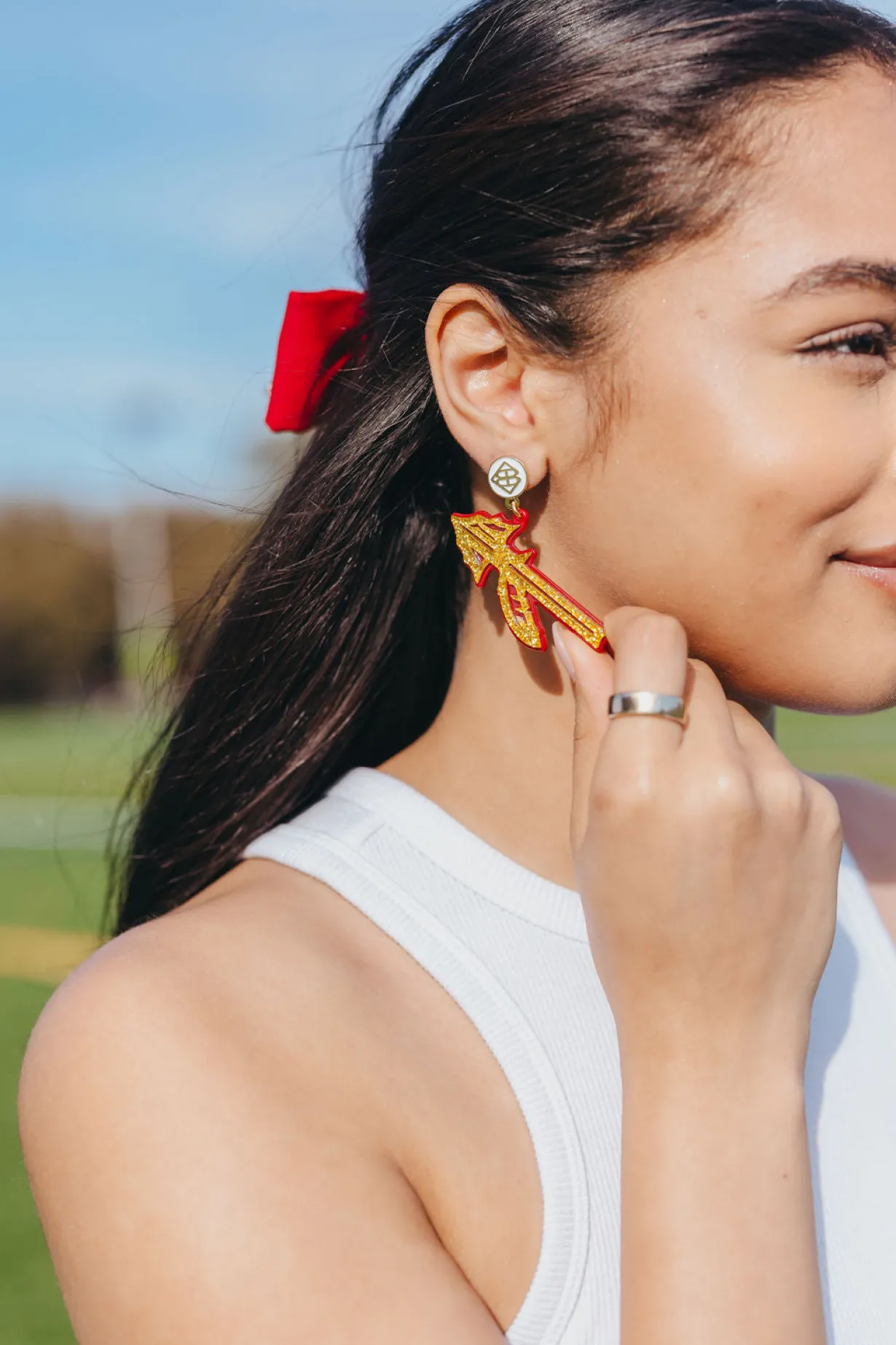 florida_state_gold_glitte_1.webp Florida State Gold Glitter Spear Earrings-Brianna Cannon Hot