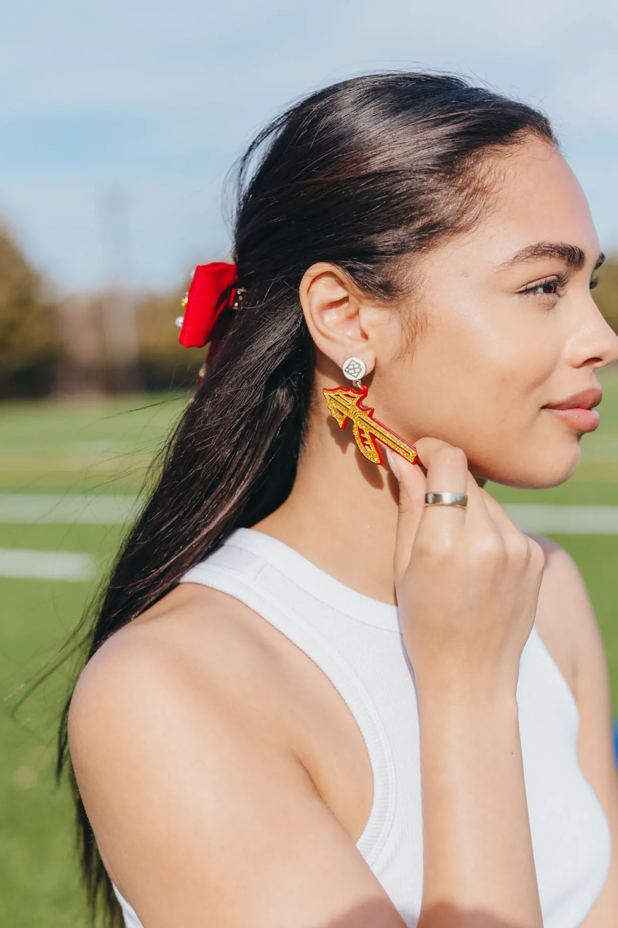 florida_state_gold_glitte_2.webp Florida State Gold Glitter Spear Earrings-Brianna Cannon Hot