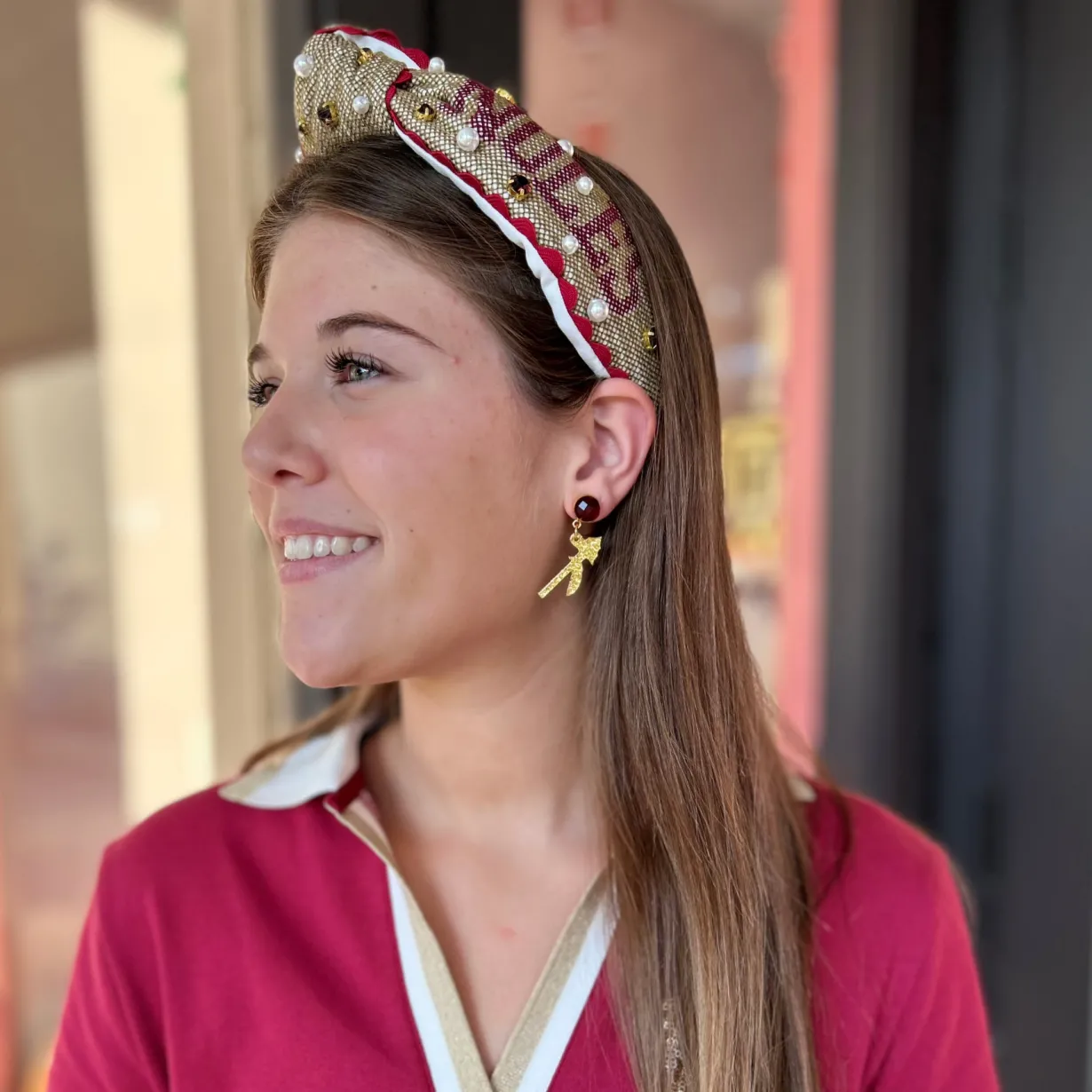 florida_state_mini_gold_g_1-1.webp Florida State Mini Gold Glitter Spear Earrings-Brianna Cannon New