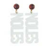 Florida State White NOLES Earrings with Garnet Studs-Brianna Cannon Fashion