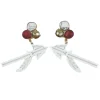 Florida State White Spear Earrings with 3 Gemstones-Brianna Cannon Outlet