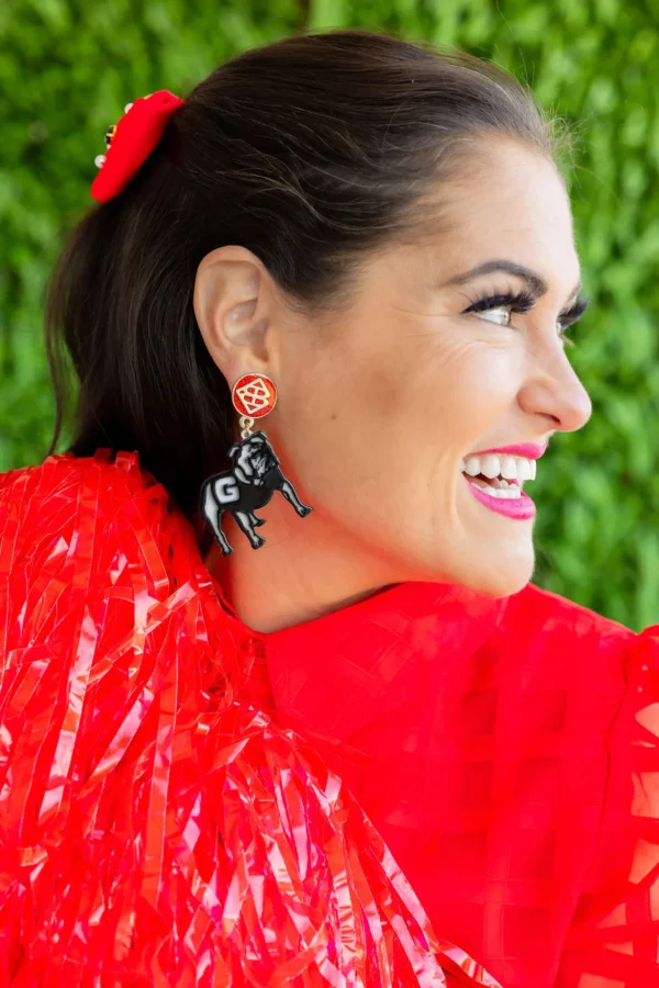 Georgia Bulldog Earrings-Brianna Cannon Fashion