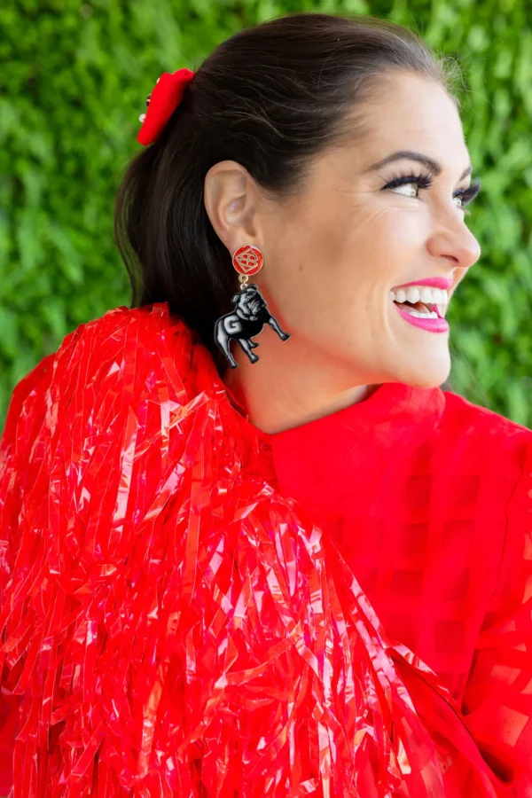 Georgia Bulldog Earrings-Brianna Cannon Fashion