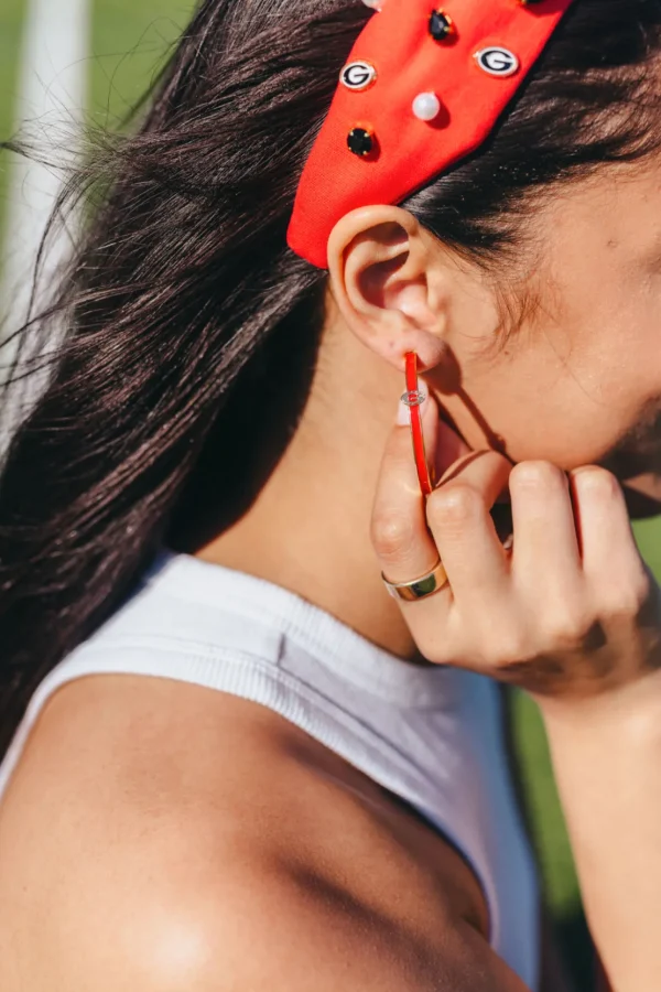 Georgia Logo Hoop Earrings-Brianna Cannon Clearance