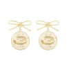 Georgia Pearl Bow Medallion Earrings-Brianna Cannon New
