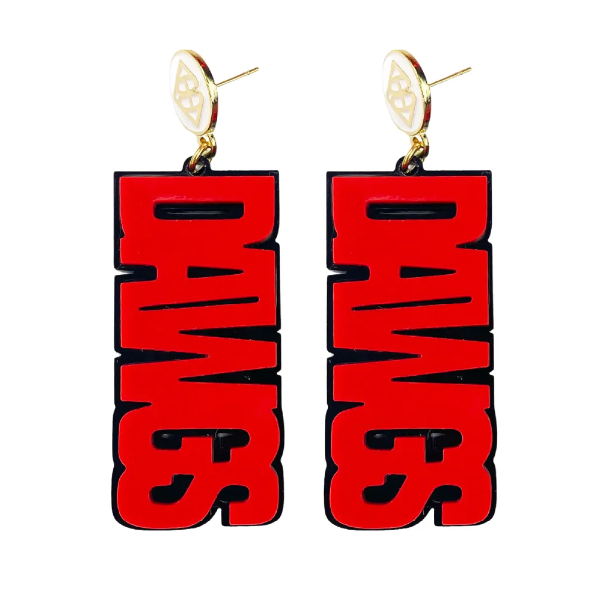 georgia_red_and_black_daw_0.webp Georgia Red and Black DAWGS Earrings-Brianna Cannon Clearance