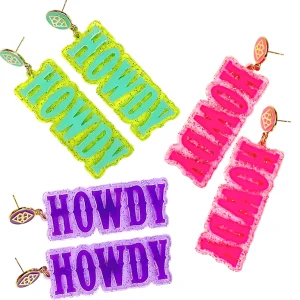 Glitter Howdy Earrings-Brianna Cannon Online