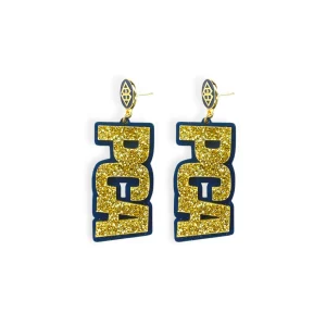 Gold & Navy PCA Earrings-Brianna Cannon Clearance