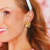 Gold Flower Earrings with 3 Interchangeable Hoops-Brianna Cannon Best
