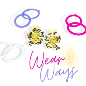 Gold Flower Earrings with 3 Interchangeable Hoops-Brianna Cannon Best
