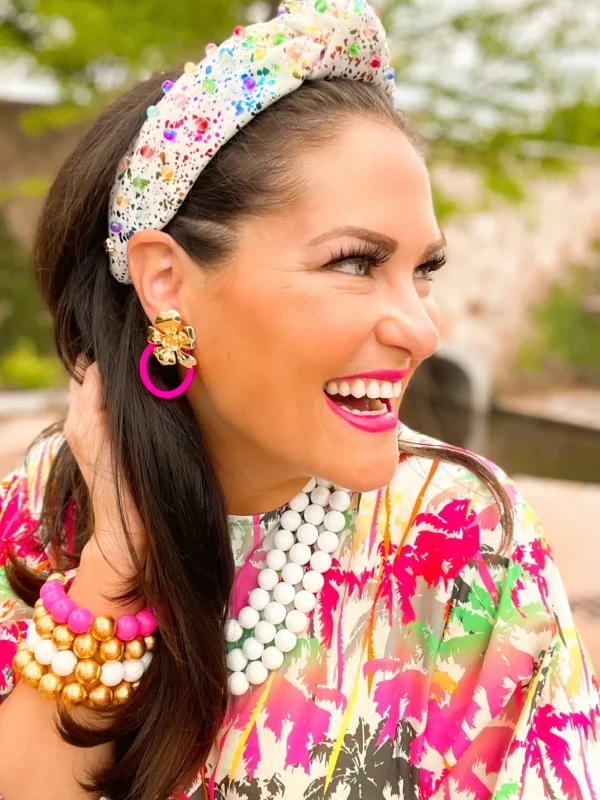 Gold Flower Earrings with 3 Interchangeable Hoops-Brianna Cannon Best