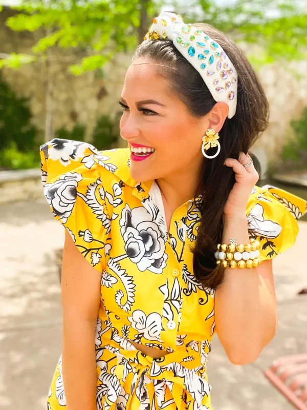 Gold Flower Earrings with 3 Interchangeable Hoops-Brianna Cannon Best