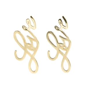 Gold Love Stud Earrings-Brianna Cannon Best