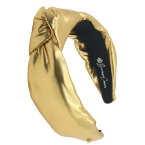 Gold Puff Metallic Knotted Headband-Brianna Cannon Best