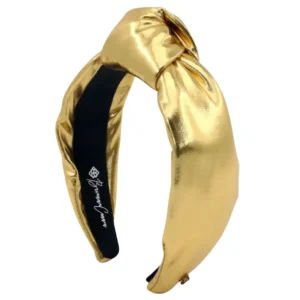 Gold Puff Metallic Knotted Headband-Brianna Cannon Best