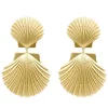 Gold Shell Drop Earrings-Brianna Cannon Best
