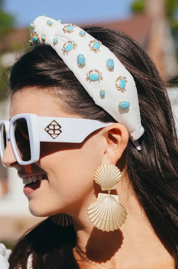 Gold Shell Drop Earrings-Brianna Cannon Best