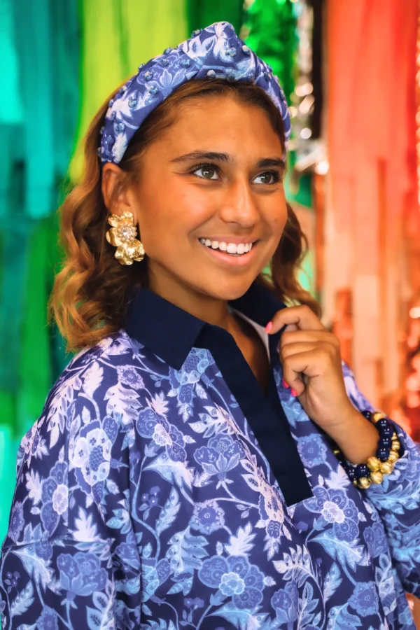 Golden Bloom Statement Earrings in White-Brianna Cannon Online