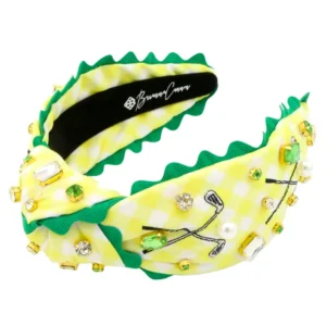 Golf Social Club Yellow Gingham Headband-Brianna Cannon Fashion