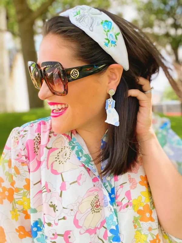 Grandmillennial Collection - Staffordshire Spaniel Earrings (MULTIPLE COLORS)-Brianna Cannon Online