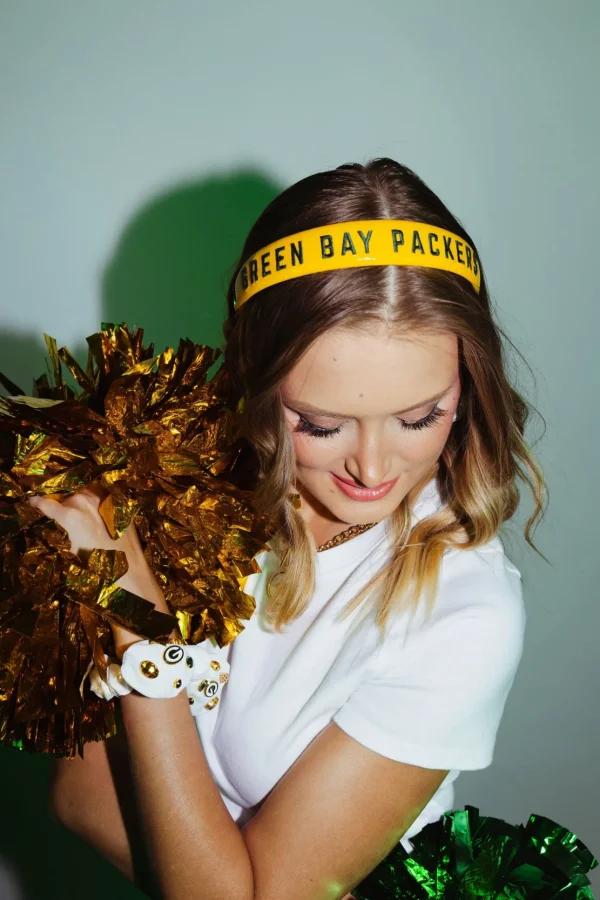 Green Bay Packers Thin Embroidered Headband-Brianna Cannon Hot
